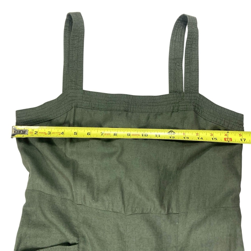 Nicole Miller Olive Green Wide-Leg Ribbed Jumpsuit - Picture 8 of 14